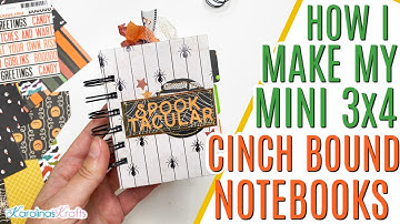 HOW I MAKE MY 3x4 MINI NOTEBOOKS! Mini Notebooks Cinch Binding Tutorial, Cinch Bound Mini Journals