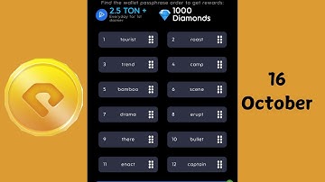 HoldCoin Hold Box 16 October | Hold Coin Passphrase Today | HoldCoin Hold Box Daily Combo​