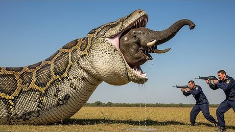  Animal Rescue: Heroic Team Confronts a Giant Python to Save a Mother Elephant
