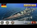 Немецкий линкор Gneisenau тащит бой! Максимальный урон на RU-сервере | WoWS Replays