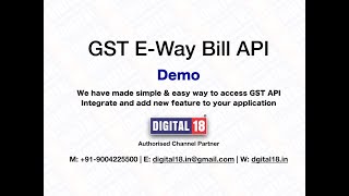 GST E Way Bill API Demo by DIGITAL 18 screenshot 5