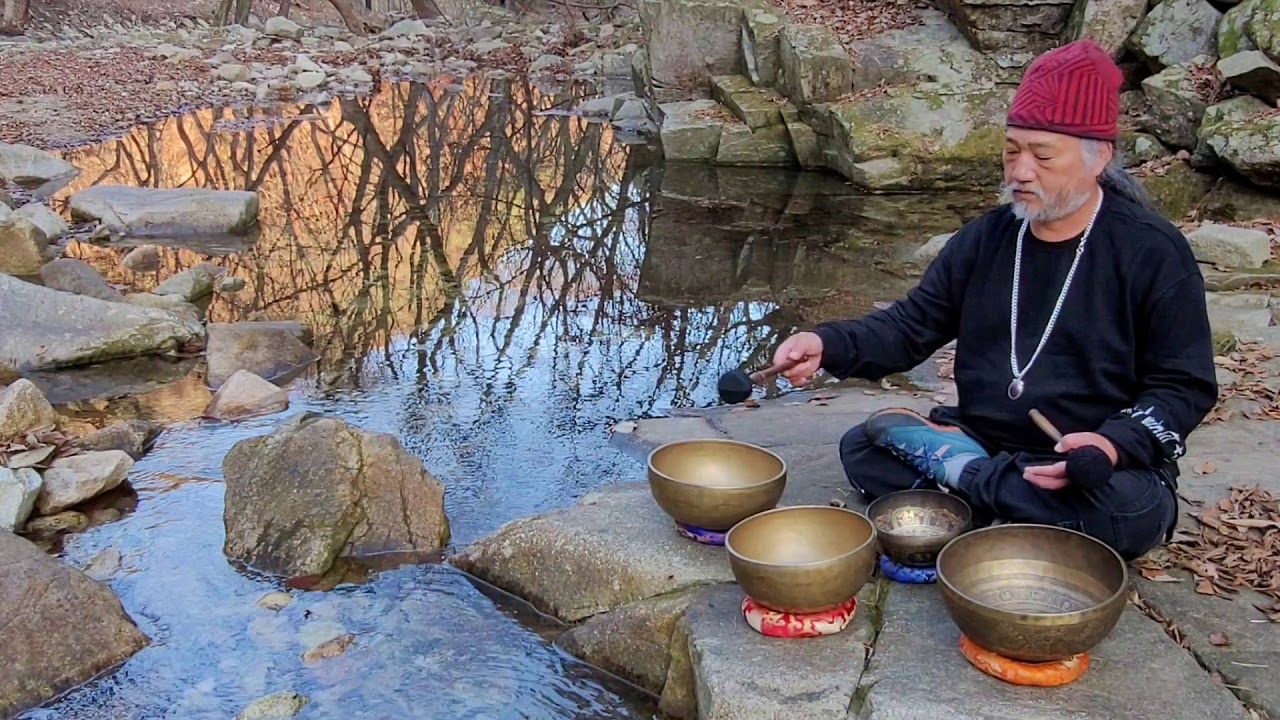 계룡산 동학사계곡의 맑은물과 싱잉볼(singing bowl meditation) YouTube