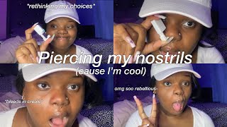 Piercing My Nose On My Own @12AM cause I’m just cool like det (double sided nose piercing)|anni sade