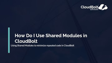 How Do I Use Shared Modules in CloudBolt
