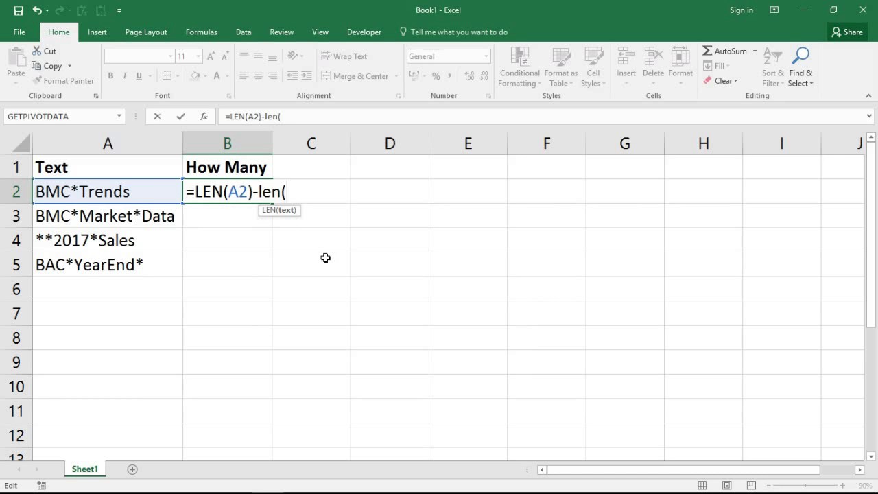 Learn How to Count Characters in Excel with Examples