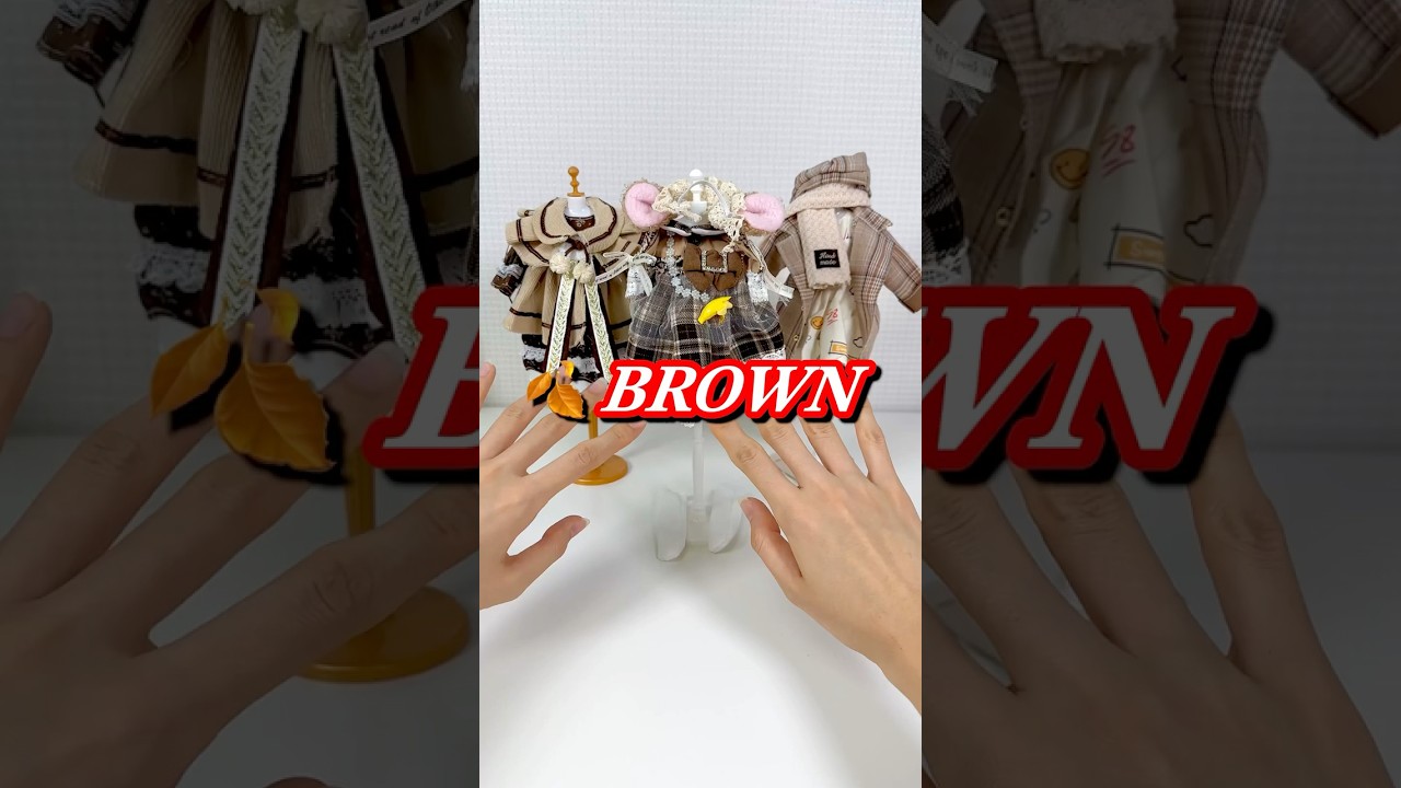 🍂 Fashion Toy ASMR — miniature outfit styling with brown doll clothes