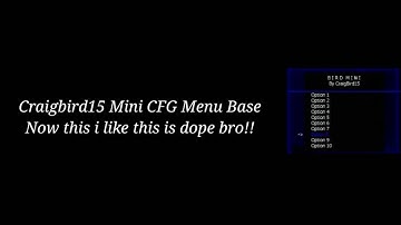 Craigbird15 Mini CFG Menu Base!!