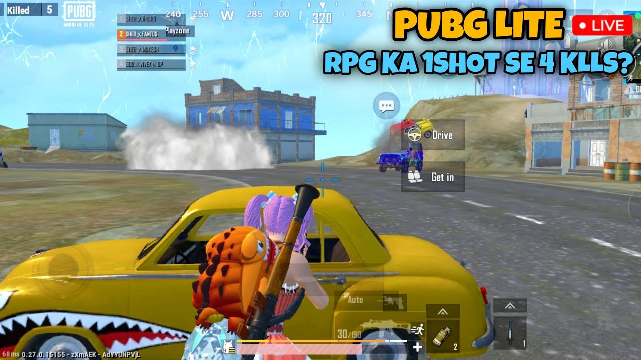 PUBG LITE LIVE |  1V4 GAMEPLAY 😳 RPG KA 1SHOT SE 4 KILLS ?