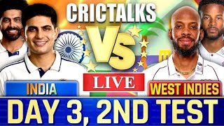 Live: India vs West Indies, 2nd Test Day 3 Cricket Live, Today Cricket Match Live, IND v WI Live