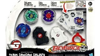 Hasbro Beyblade Metal Masters Beyblade Team Gangan Galaxy Set Unboxing/Review/Battles