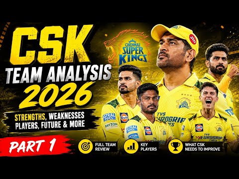 🔥 CSK Team Analysis 2026 | Part 1|Complete CSK Team Review | Ruturaj, Dhoni, Sanju & More | Telugu 🟡