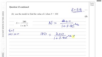 EDEXCEL IAL C34  JAN 2019 Q13a,b   Exponential Functions