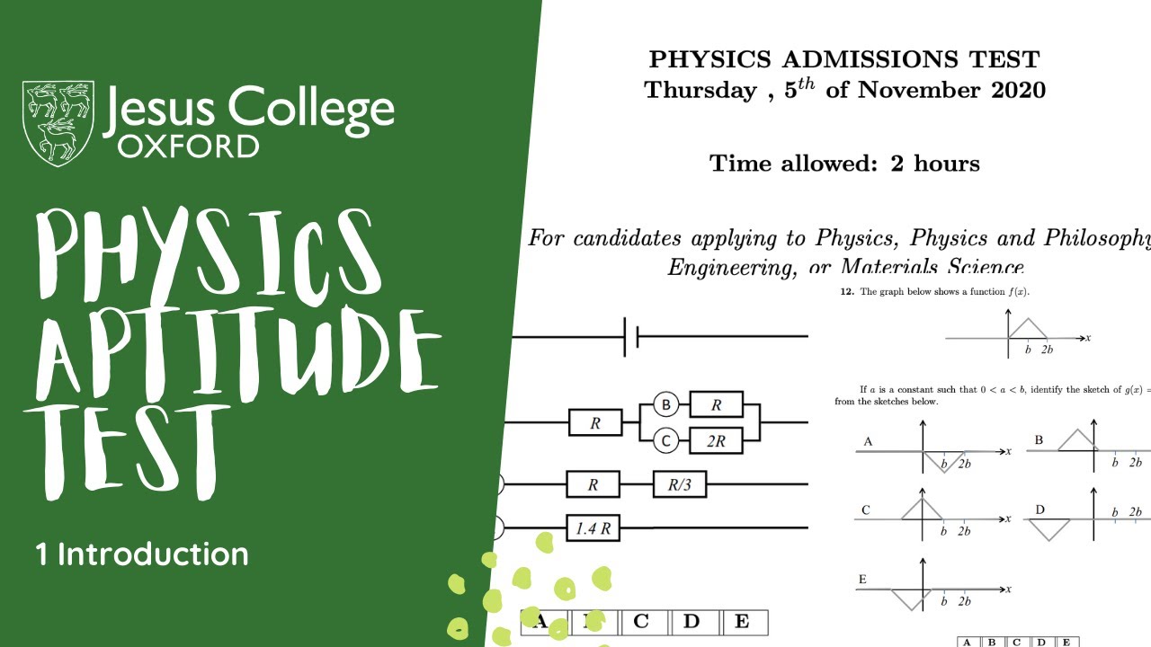 OXFORD PAT Physics Aptitude Test LESSON 1 Introduction pat Past