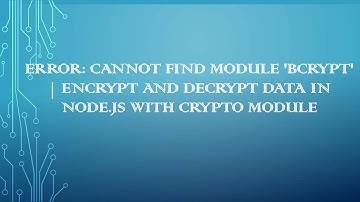 Error: Cannot find module 