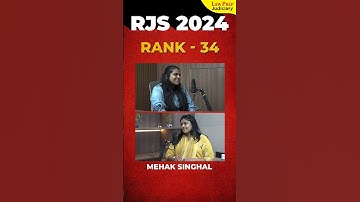 RJS 2024 Interview | Mehak Singhal | Rank 34