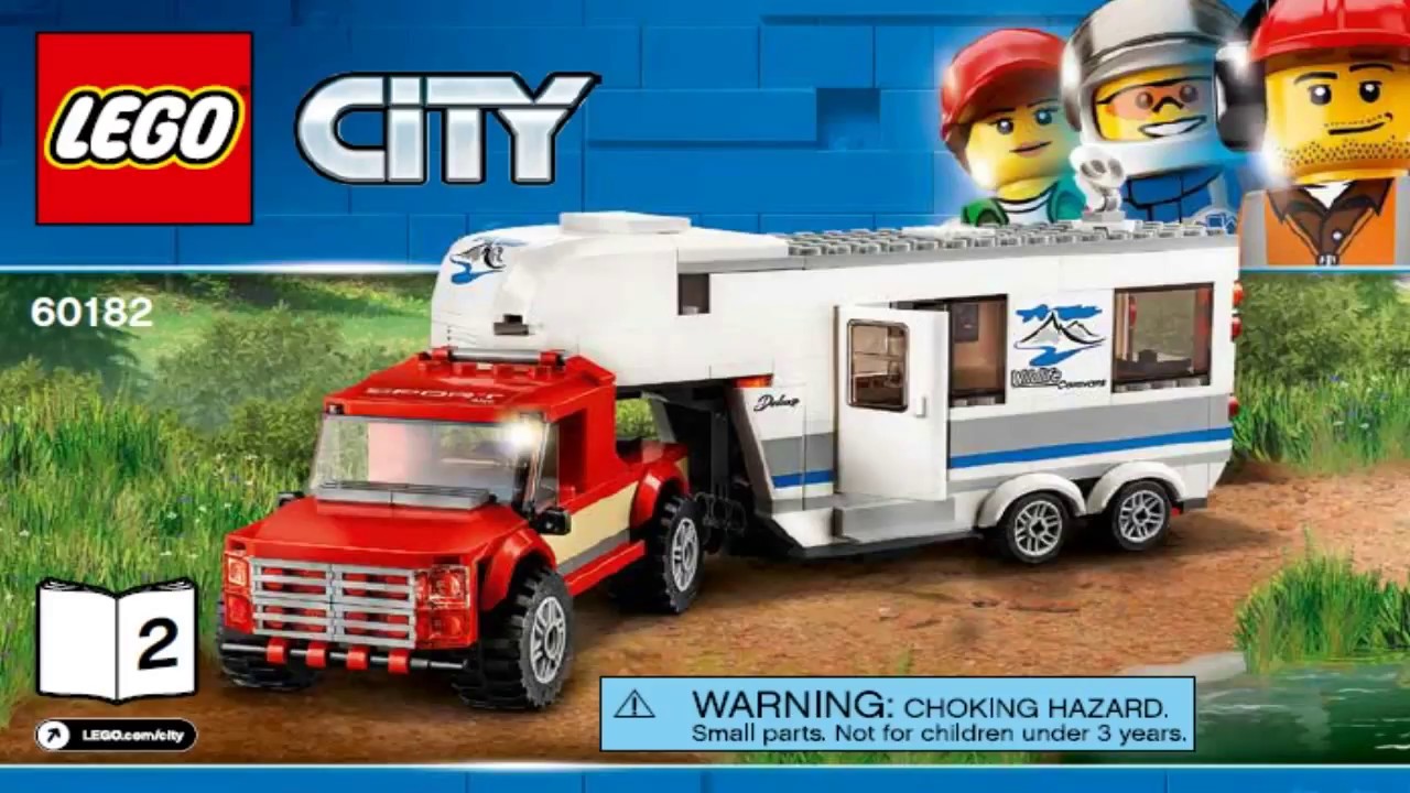 lego city great vehicles pickup & caravan 60182