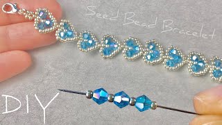 Heart Seed Bead Bracelet Tutorial: How to Make Beaded Heart Bracelet