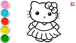 Cute Hello Kitty Drawing, Painting Coloring For Kids And Toddlers Kidzaw Art