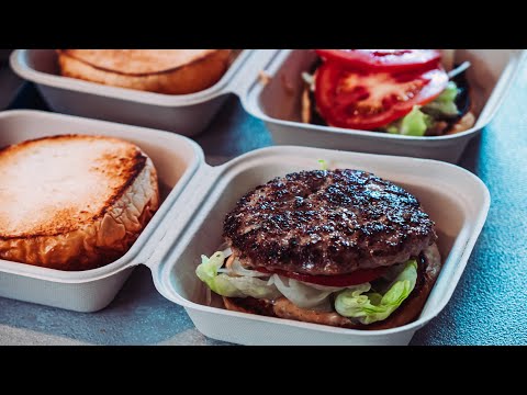 台北東區必吃街頭美食【美式餐車】小黑碳鐵板漢堡 Teppanyaki Buger Taiwan Street Food