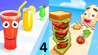 Juice run vs sandwich Run unlimited gameplay #sandwichrun#juicerun game