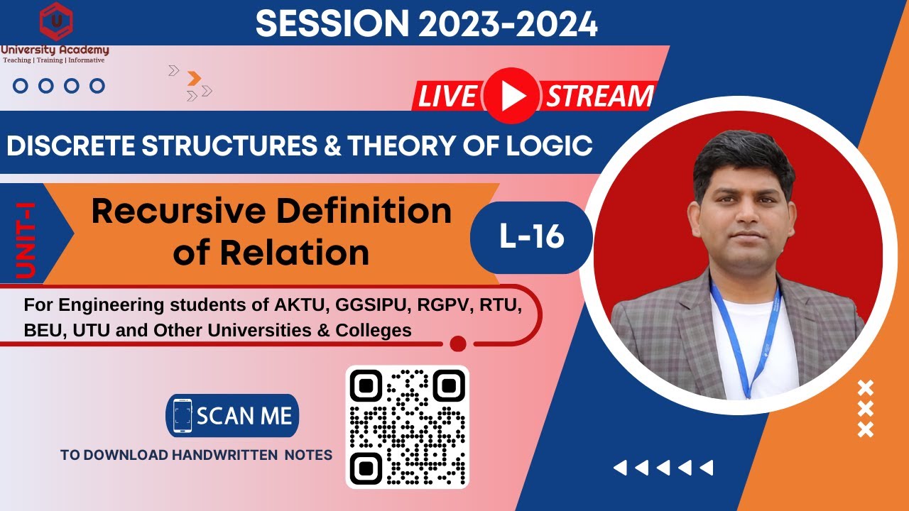 DSTL16: Recursive Definition of Relation | Set Theory& Relations | Discrete Structures
