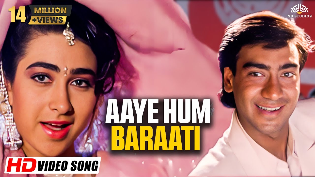 Aaye Hum Baraati (HD) Full Song | Jigar (1992) | Ajay Devgan, Karishma Kapoor | 90s Wedding Song