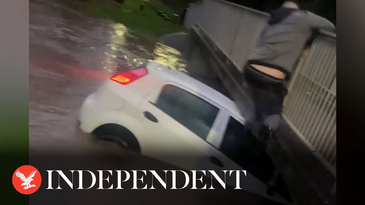 Hero saves three-year-old and driver trapped in sinking car during ...