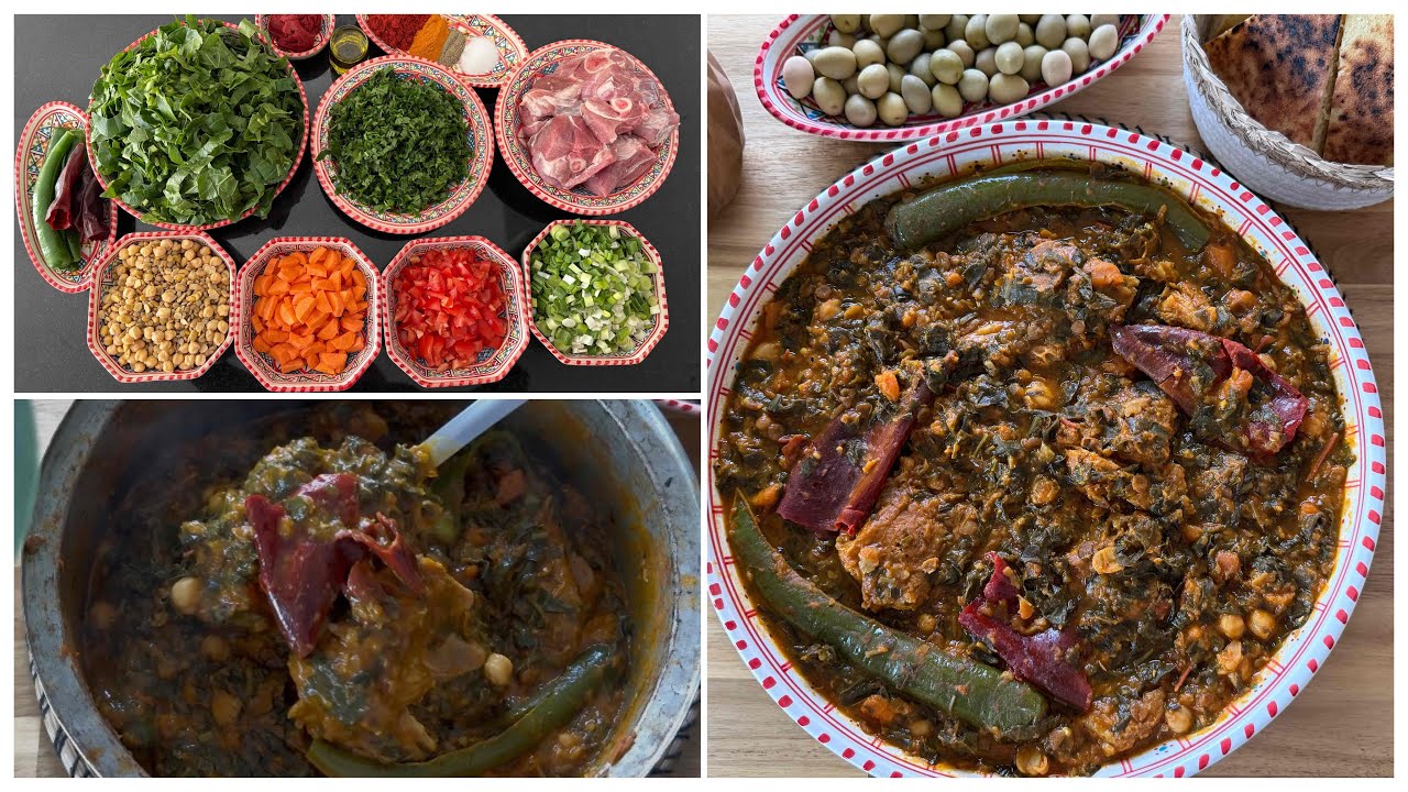 	مرقة خضرة تونسية  باللحم العلوش بكلها منفعة و بنة و لا أروع 