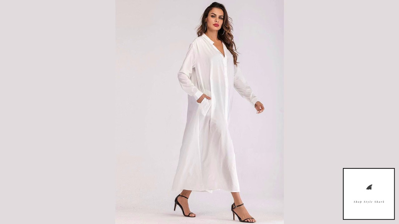 Button Down Maxi Shirt Dress 