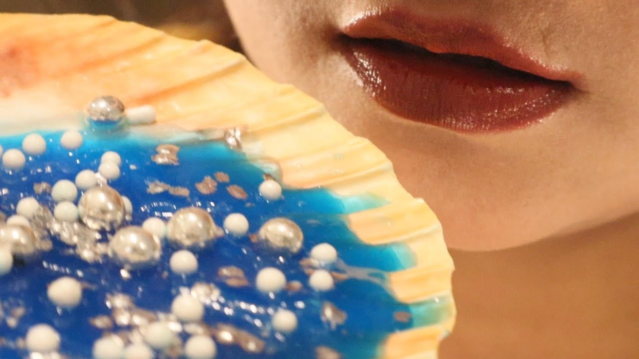 ASMR Eating Emoji Sea Shells With Pearls And Chocolate#satisfying # ...