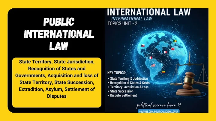 PUBLIC INTERNATIONAL LAW  || UNIT 2 || State Territory, State Jurisdiction, Recognition of States