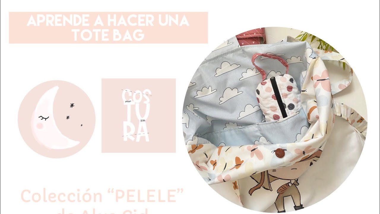 Tote bag con colecciones Pelele de Alua Cid. DT Costura.