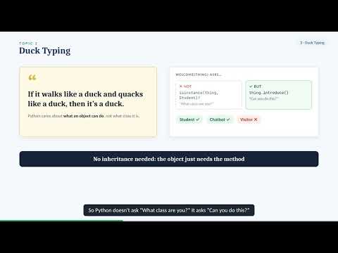 Python OOP: Polymorphism – Overriding, Duck Typing & Operator Overloading (__add__, __eq__, __lt__)
