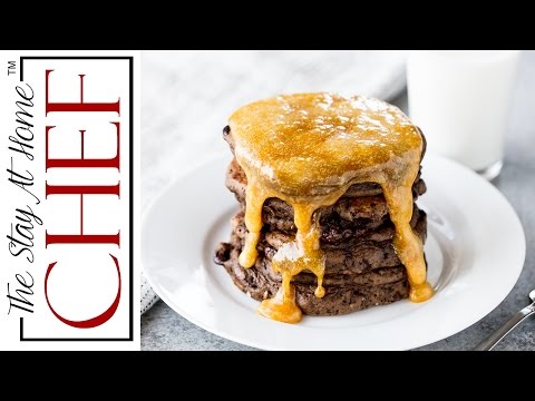 How to Make Chocolate Pancakes with Caramel Syrup