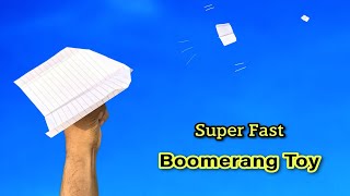 boomerang super fast plane, how to make boomerang flying toy, best paper notebook plane