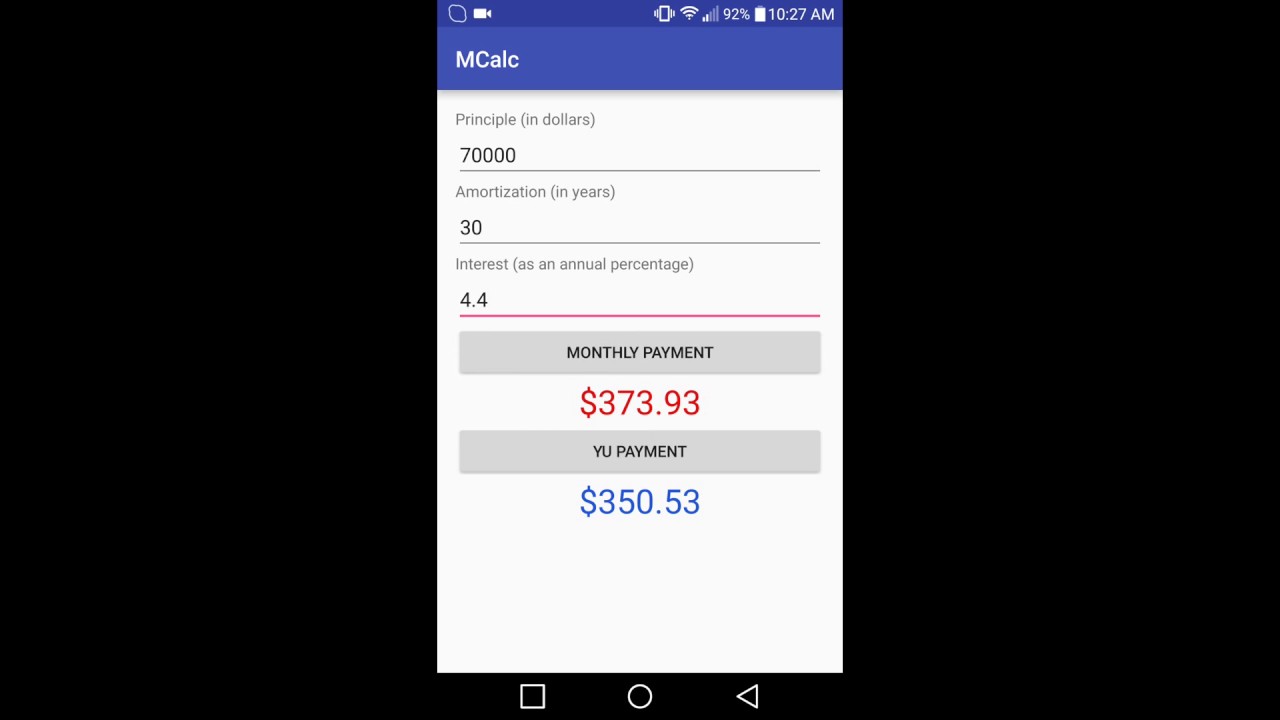 EECS 1022 Lab 2: Mortgage Calculator application