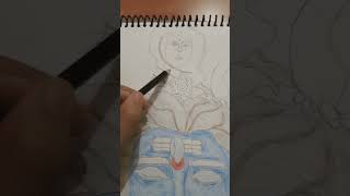 colour Lord Shiva drawing with pencil colour #ytshorts #youtubeshorts #art