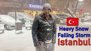 Heavy Snow Falling Storm In Istanbul Turkey