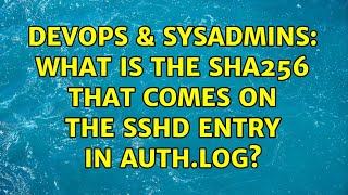 Celebrity DevOps & SysAdmins: What is the SHA256 that comes on the sshd entry in auth.log? (2 Solutions!!) Wealth