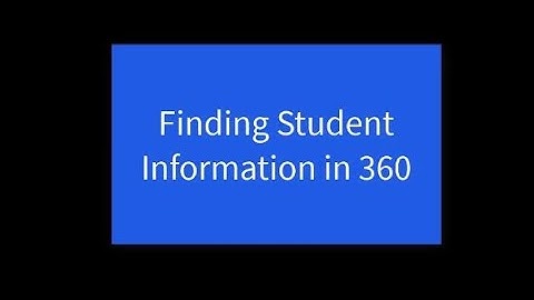 Fox C6 Tyler 360  - Student Information