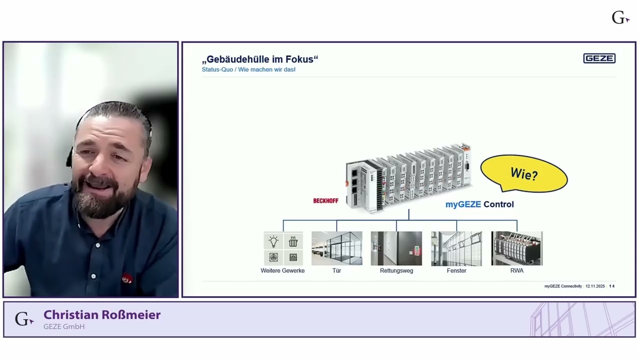 Fachforum Gebäudehülle 2025: Christian Roßmeier von Geze zeigt, was Smarthome heute leisten kann