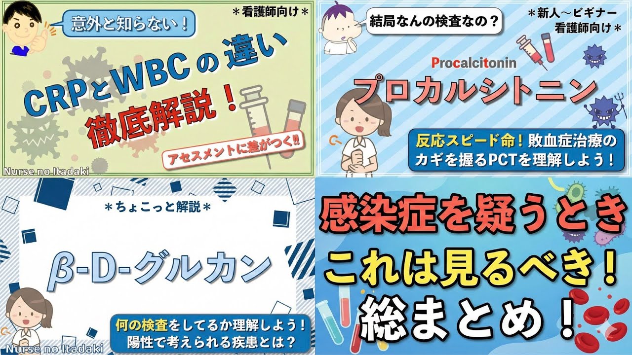 【感染症の検査データ総まとめ！】CRPとWBC､プロカルシトニン､βDグルカンをそれぞれ解説！