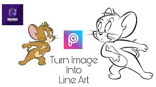 Turn Image into line Art/Outline Image - Using PicsArt || Graphics Designer screenshot 4