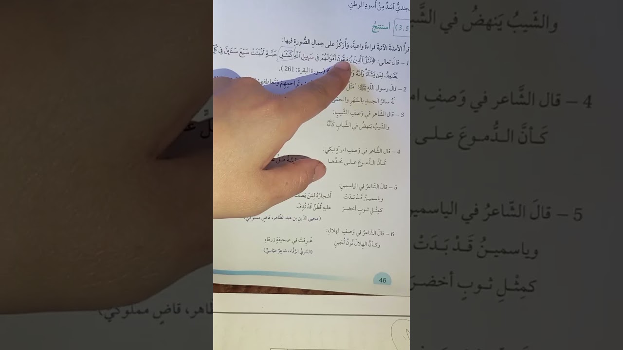 اللغة العربية الصف الحادي عشر شرح درس التشبيه التمثيلي+ حل الاسئلة 