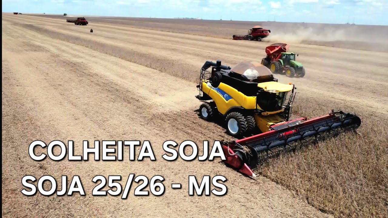 COLHENDO SOJA BOA COM DEZ COLHEITADEIRA JOHN DEREE /CASEIH E NEW HOLANDO NO MATO GROSSO SUL#AGRO