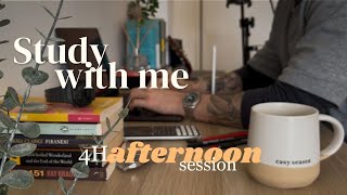 4-Hour Study With Me (Real Time) | Rain Ambience | Morning Maths | Pomodoro Timer 50/10 🎧📚