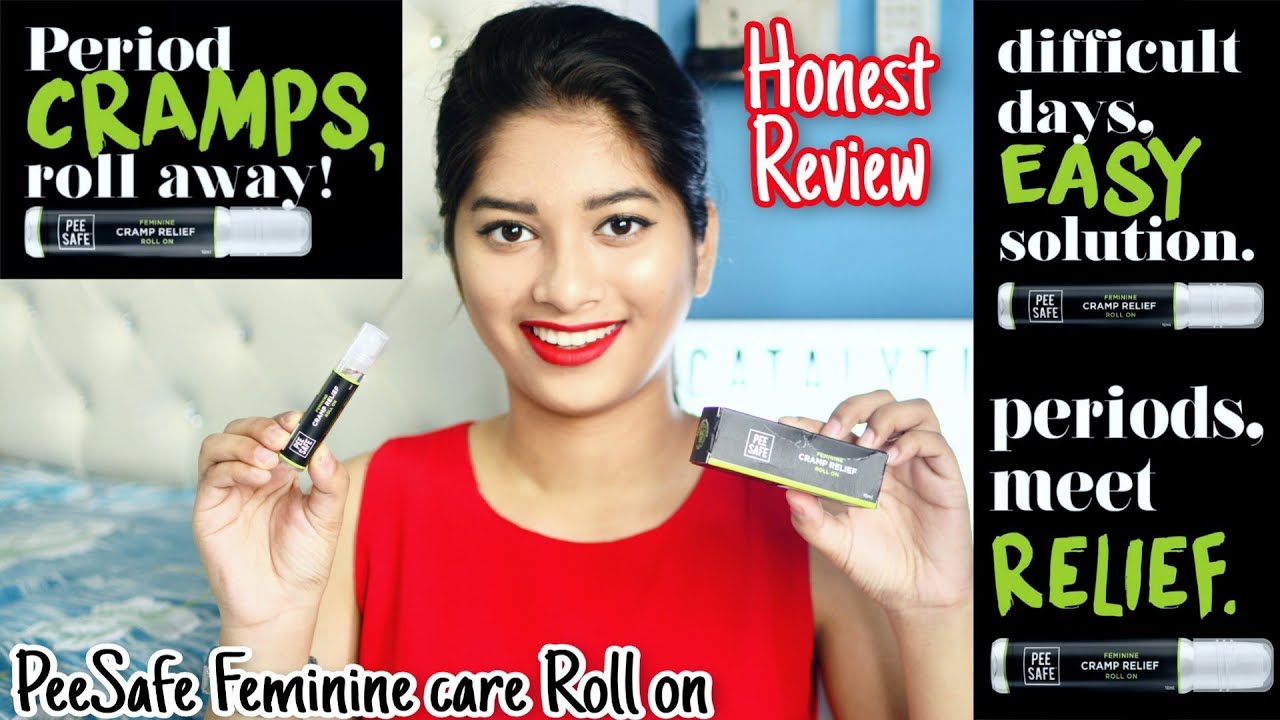 Period pain reliever हिंदी PeeSafe Cramp relief roll on REVIEW