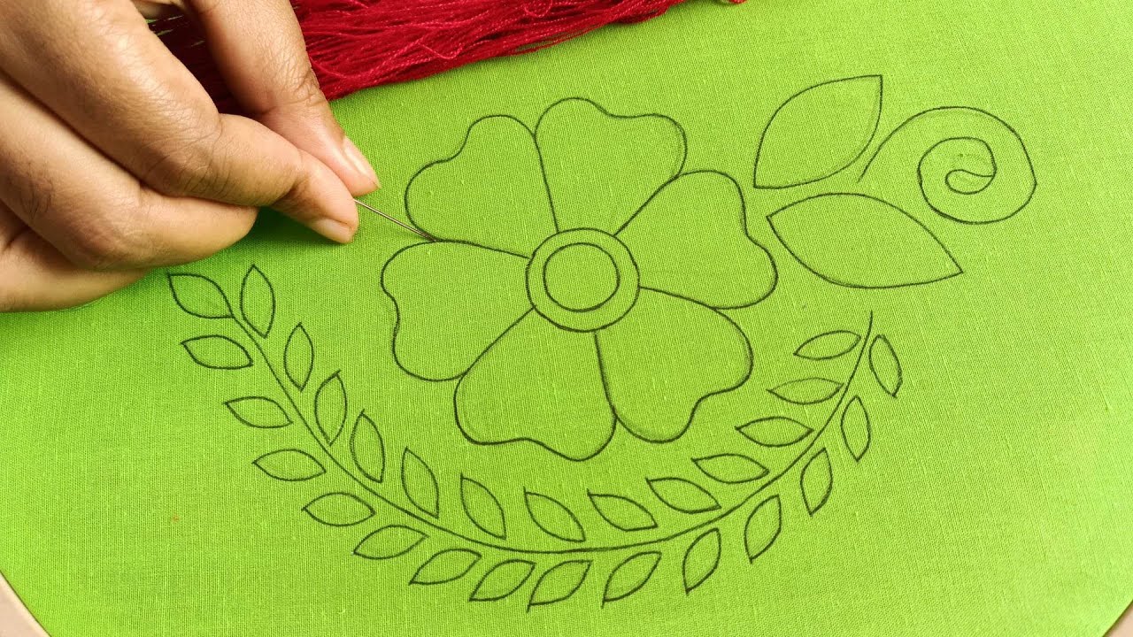 Traditional Nakshi Kantha Stitch Tutorial by Hand -348,আধুনিক কাঁথা টিউটোরিয়াল,Bordado a mano