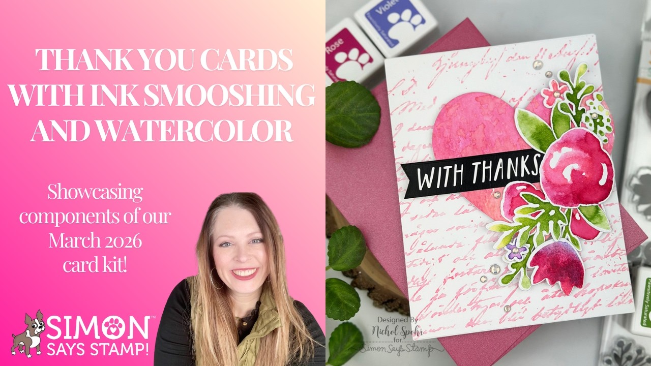 Создайте уникальные благодарственные открытки с помощью техники размазывания чернил и акварели.