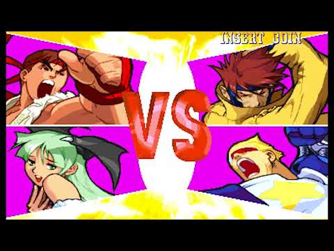 Marvel vs Capcom 1 ( Arcade ) - Ryu / Morrigan Playthrough ( July 4, 2018 )